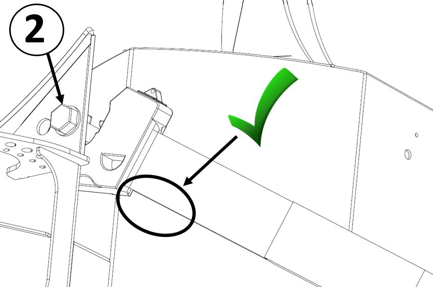 Bumper coupling in the rearmost position