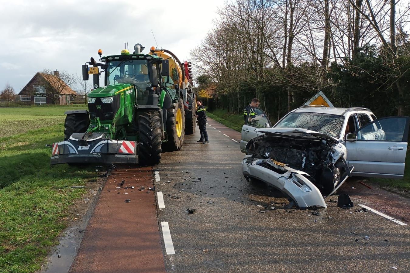 Tractor accident where the bumper limited the damage