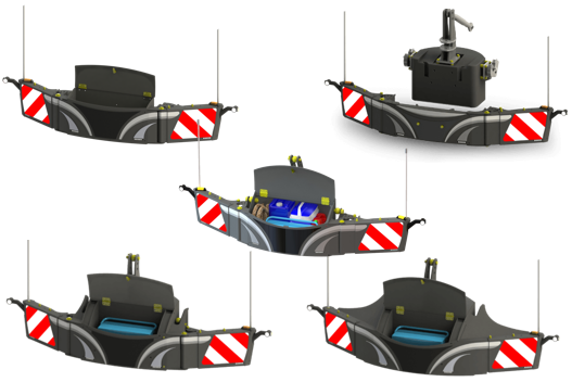 Frontbumper with weight, storage and LED